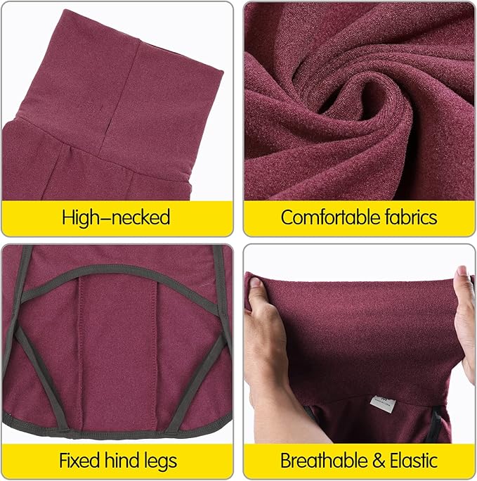 Dog Sweater Pullover Cold Weather Vest for Dogs Dog Sweatshirt & Jacket for Indoor and Outdoor Use (X-Small, Wine red)