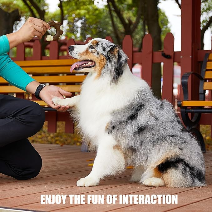 Durable Nylon Dog Bones, 2 Pack Dog Toys for Aggressive Chewers, Real Beef-Flavored U-Shaped Bones Chew Toys for Small/Medium/Large Dogs, Teething and Boredom Relief