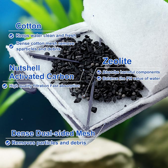 10 Pack Medium Filter Cartridges Compatible with Aqueon Replacement Filter Cartridges with Aqueon QuietFlow LED PRO Power Size 10 & E Internal Power Size 20