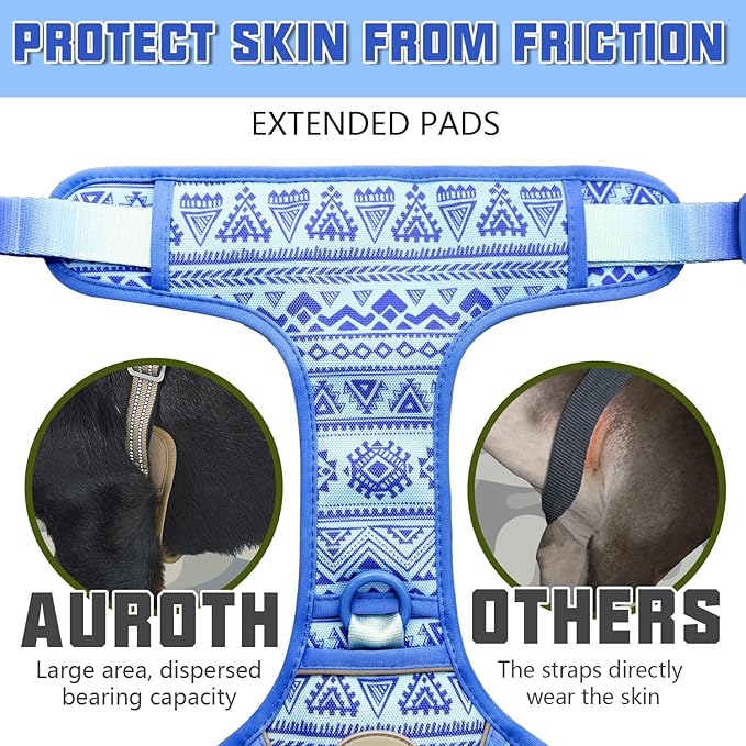AUROTH Tactical Dog Harness for Large Dogs No Pull Adjustable Pet Harness Reflective K17 Working Training Easy Control Pet Vest Military Service Dog Harnesses