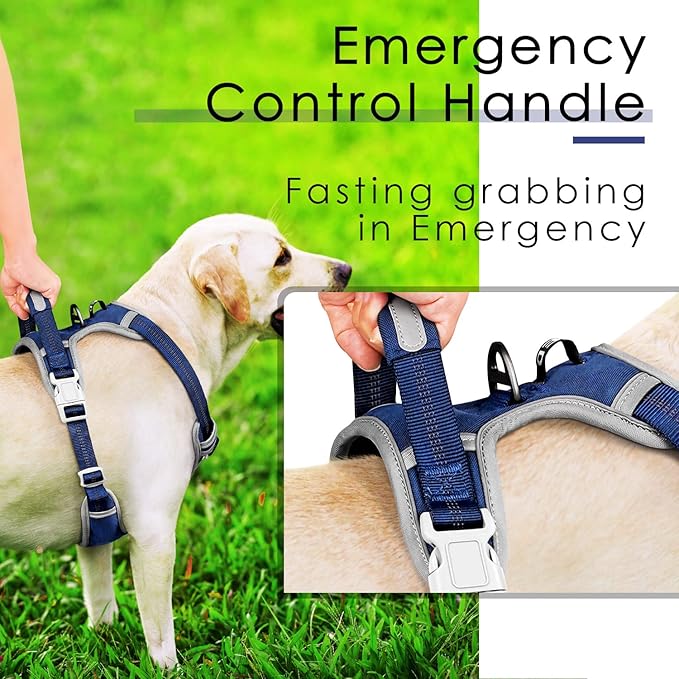 ThinkPet No Pull Harness Breathable Sport Vest with Handle-Dog Harnesses Reflective Adjustable for Medium Large Dogs