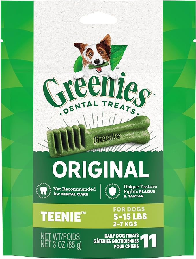 Greenies Original Teenie Dental Dog Treats, 3 oz. Pack (11 Treats)