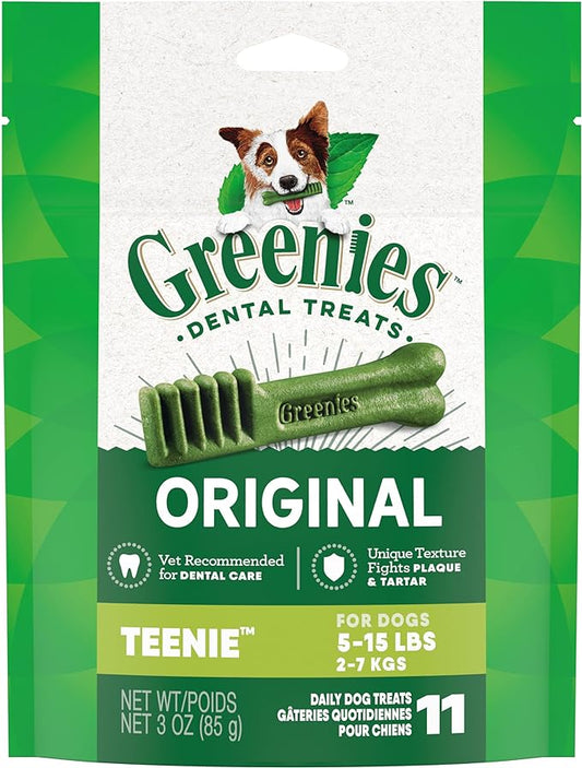 Greenies Original Teenie Dental Dog Treats, 3 oz. Pack (11 Treats)