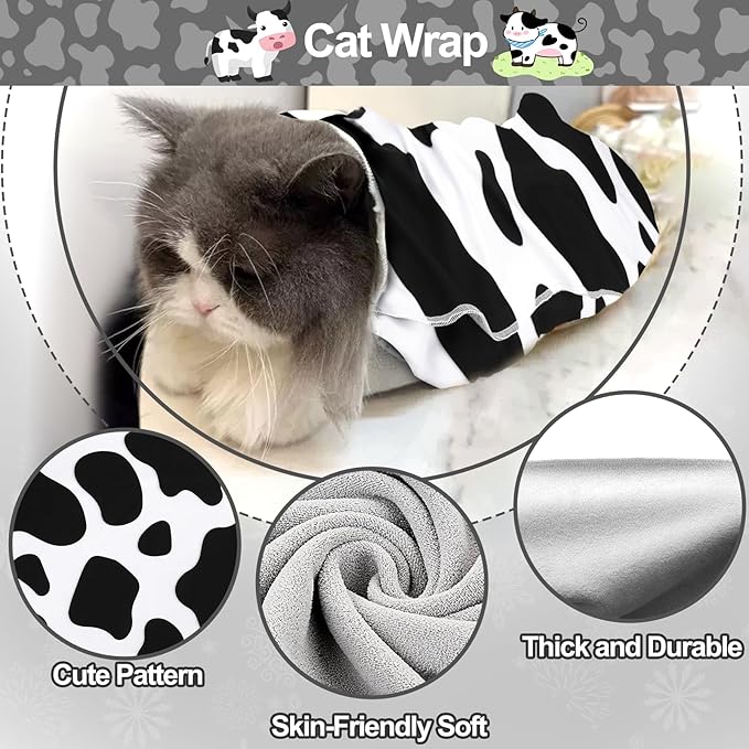 Mity rain Cat Grooming Supplies - Cat Wrap for Cutting Nails with Cat Nail Clipper, Cat Restraint for Nail Clipping to Anti-Runaway/Scratch/Bitten, Cat Swaddle Wrap for Calming & Holding Cat (Large)
