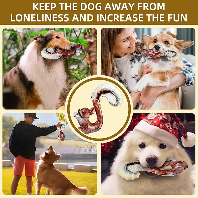 Indestructible Dog Toys for Aggressive Chewers, Tough and Durable Chew Toys for Large Medium Dogs, Interactive Dog Chew Toys to Keep Them Busy (F Squirrel+Crab)