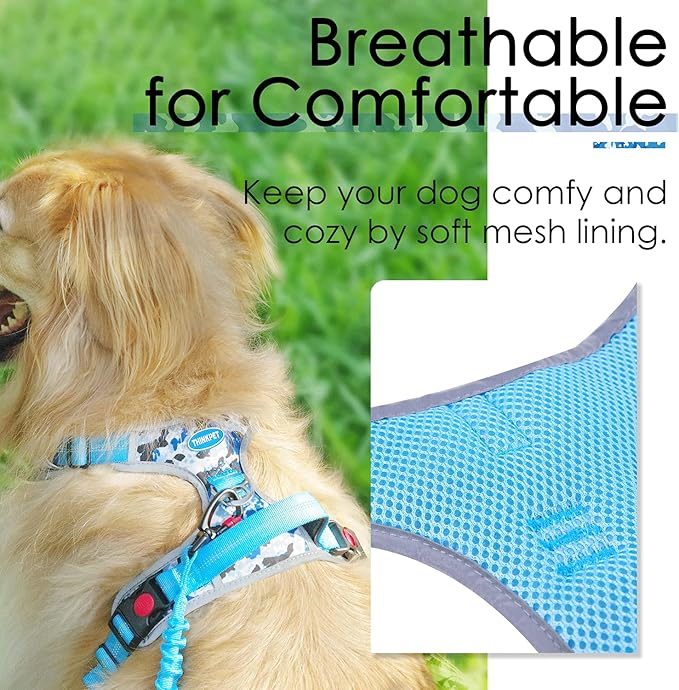 ThinkPet No Pull Harness Breathable Sport Vest with Handle-Dog Harnesses Reflective Adjustable for Medium Large Dogs