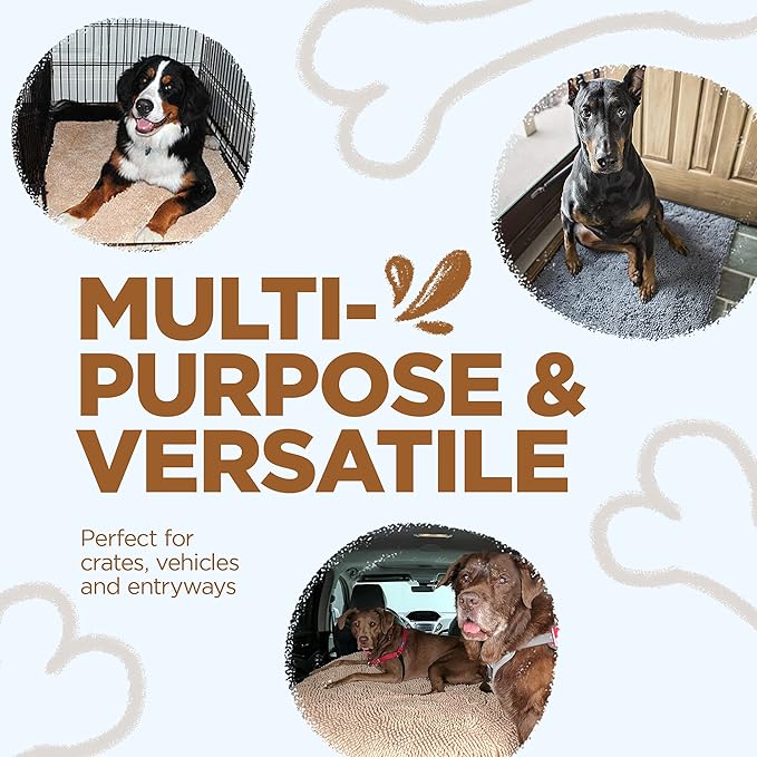 Soggy Doggy Doormat Plain Solid Color Design - Ultra Absorbent Microfiber Chenille Wet Dog Mat for Muddy Paws - Non-Slip and Machine Washable (Caramel Brown, Extra-Large 36” x 60”)