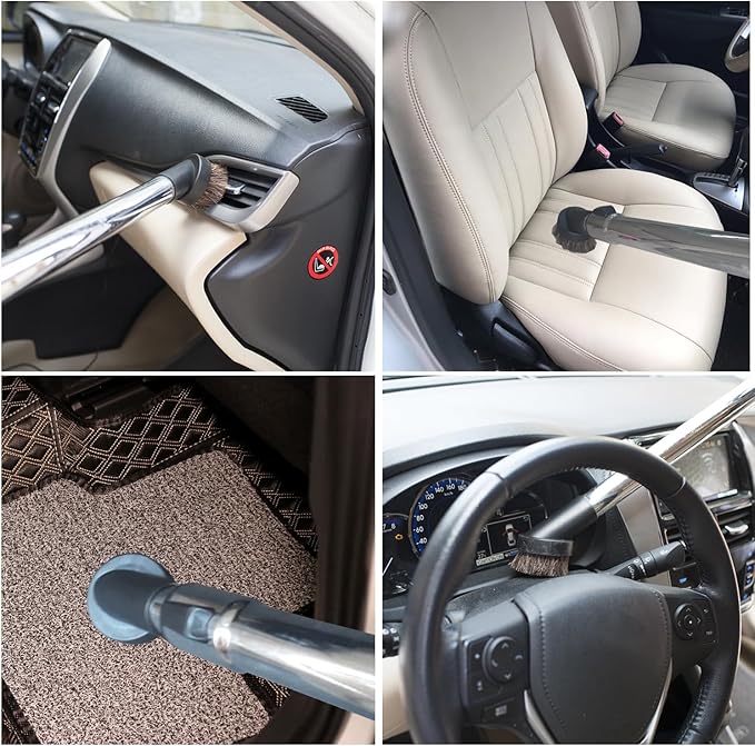 1.25'' Shop Vacuum Dust Brush Attachment with 25mm Horse Hair (2PCS) - Round Dust Brush Soft Bristle for Furniture, Blinds, Car, Wood, Electronics - 1.25 inch (32mm) Vacuum Accessories