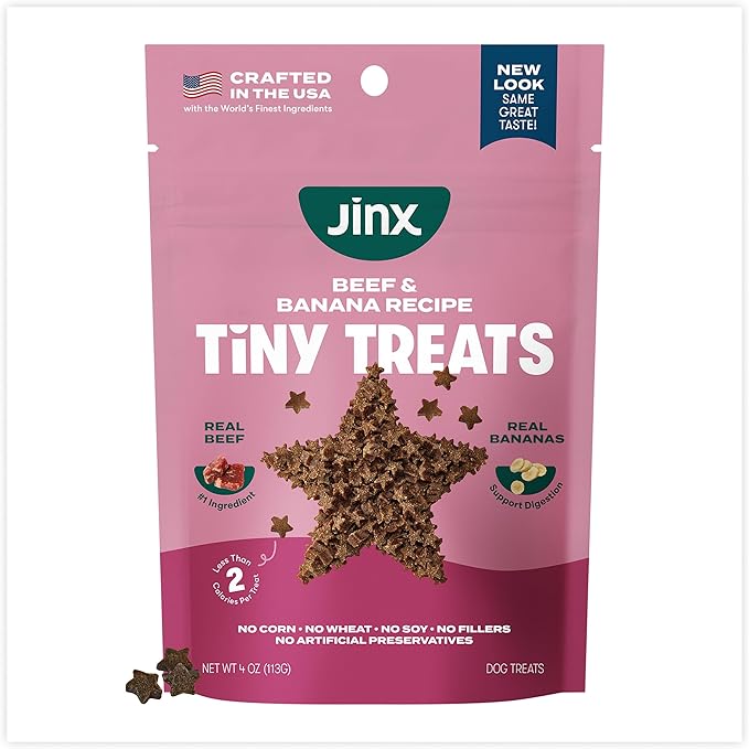 Jinx Beef Dog Training Treats - Healthy All-Natural Mini Bite-Sized Dog Treats for Training with Grass-Fed Beef - Pet Products for All Dogs (Puppies, Adults & Seniors) - 4oz