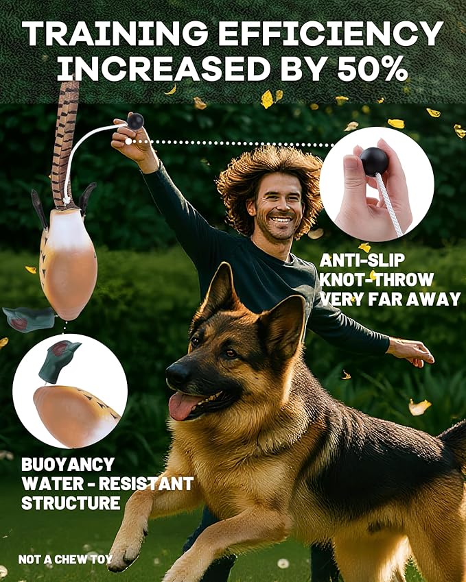 Pheasant Dummy Bumper Toys for Hunting Retriever Dog Training, Training Dummy with Floating and Tear-Resistant Design for Water and Land Retrieval Training