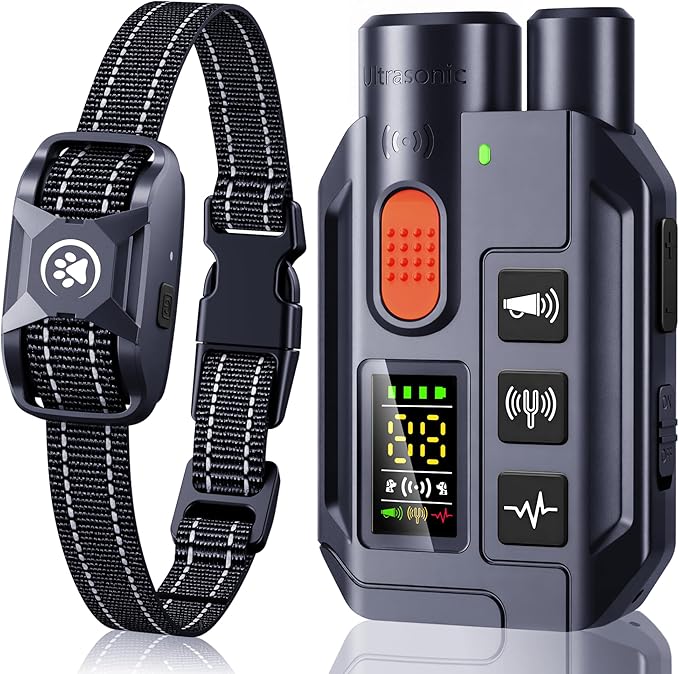 Dog Shock Collar with Remote – 3300ft Range, Waterproof & Rechargeable, Adjustable Beep, Shock, Vibration & Ultrasonic Modes, Dog Training Collar for Obedience & Behavior Control, Navy Blue