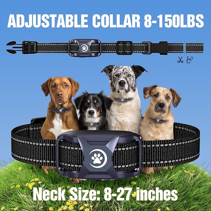 Dog Shock Collar with Remote – 3300ft Range, Waterproof & Rechargeable, Adjustable Beep, Shock, Vibration & Ultrasonic Modes, Dog Training Collar for Obedience & Behavior Control, Navy Blue