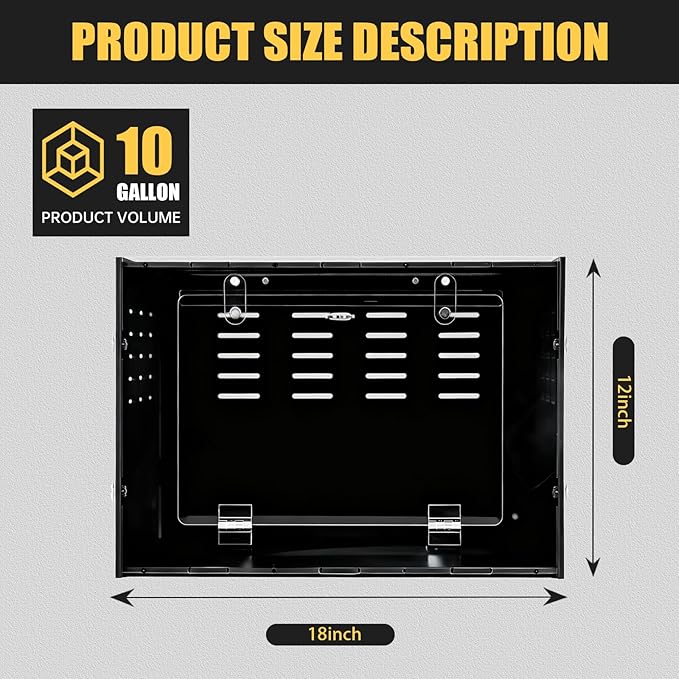 10 Gallon Reptile Tank – Reptile Enclosure for Leopard Geckos, Snakes & Bearded Dragons – Lizard Tank, Hermit Crab & Gecko Habitat