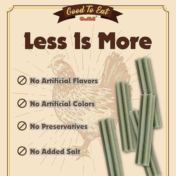 Gootoe Soft Chicken Dental Chews with Chlorophyll 1.5 lb, All Natural, Grain-Free, High-Protein, Healthy & Easily Digestible, Soft Texture, Resealable