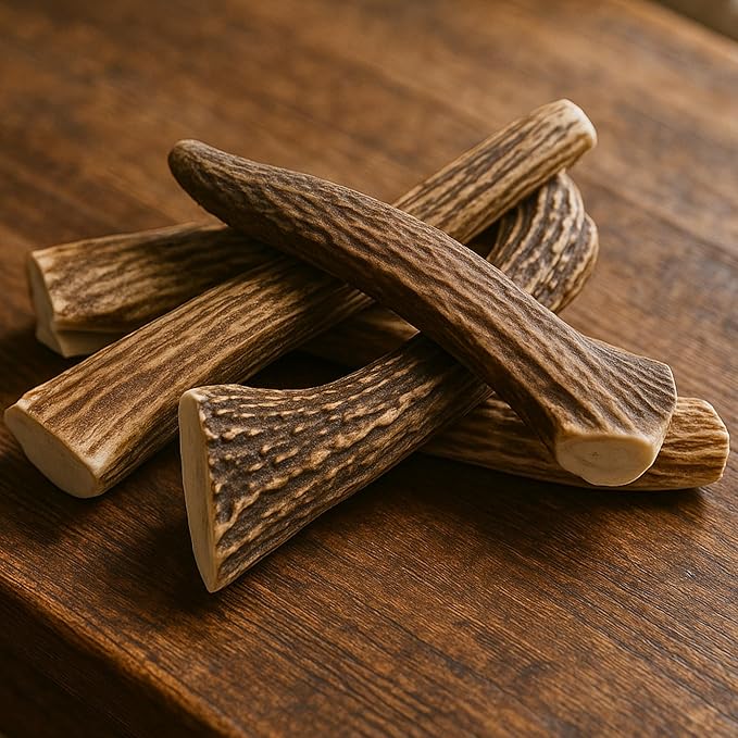 WhiteTail Naturals Premium Whole Elk Antlers for Dogs (1 Pound Pack) Natural Dog Chews | Naturally Shed Antler Horn | 6 to 8 Inch Long | Large and Medium Antler Bone Chew