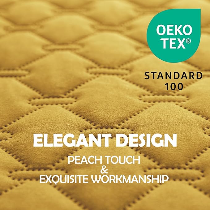 gogobunny 100% Double-Sided Waterproof Dog Bed Cover Pet Blanket Sofa Couch Furniture Protector for Puppy Large Dog Cat, Reversible (82x120 Inch (Pack of 1), Dark Yellow/Light Yellow)