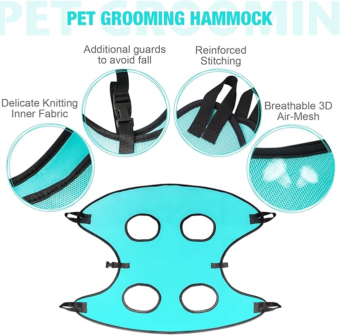 Dog Grooming Hammock - Upgrade Pet Grooming Harness for Nail Trimming (XL 80lb), Dog Sling for Nail Clipping, Dog Hanging Holder Hanger for Cutting Nail with Nail Clippers