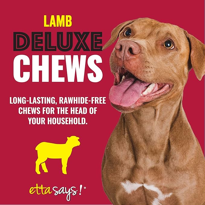 etta says! Deluxe Chews for Dogs – Lamb Dog Treats – Made and Sourced in The USA, Grain-Free, Easy to Digest, Won’t Stain Carpet (20 Count, Pack of 1)