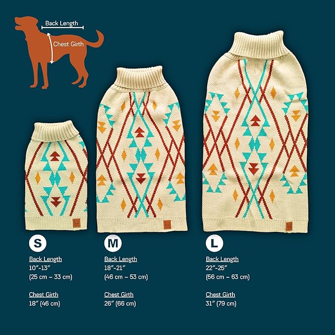 Cozy Acrylic Dog Sweater for Outdoor Adventures—Breathable & Insulating Knit—Classic Fit—Backpacking Gear for Dogs—Dog Hiking Gear—Dog Camping Gear (Large, Indigenous)