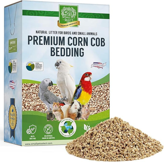 100% Natural Corn Cob Bedding for Pets - Small Pet Select Small Animal & Bird Cage Litter Safe for Hamsters, Guinea Pigs & More -12lb