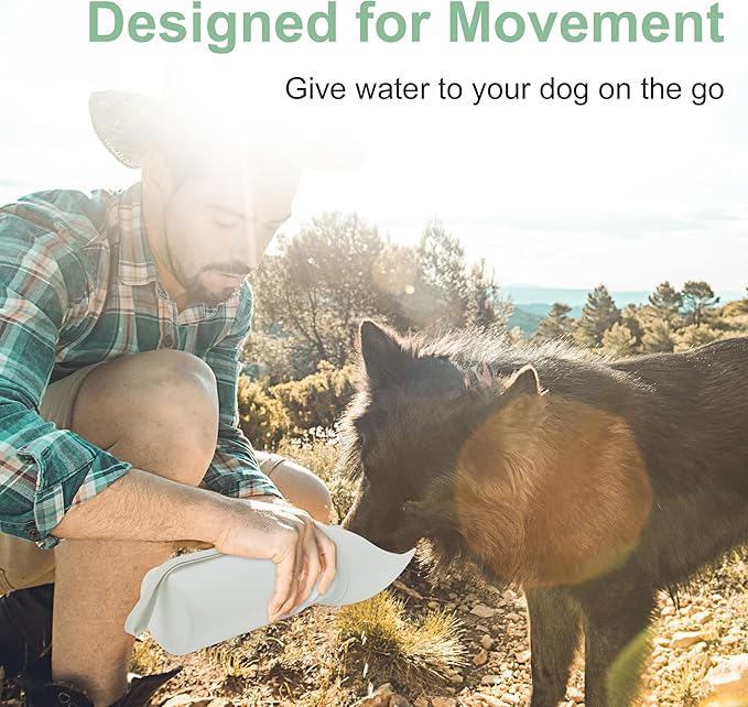 Portable Dog Water Bottle, Collapsible Leak-Proof Water Dispenser, Dog Travel Water Bottle for Hiking Travel, 550ml, Grey