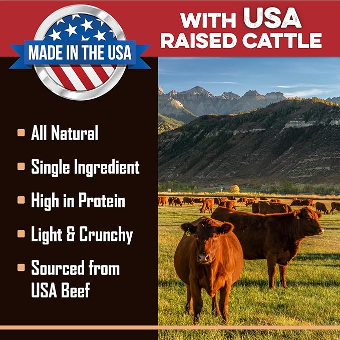 BRUTUS & BARNABY Beef Lung Fillets for Dogs – 100% USA-Sourced Single Ingredient Dog Treat – High Protein, Healthy, All-Natural Dog Chews – Grain-Free, No Additives, (16oz) – Made in The USA