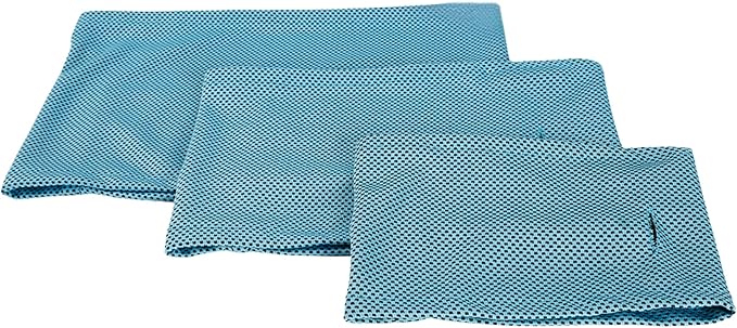 Instant Cooling Dog Bandana for Pet Scarf Soft Cool Mat Pet Collar – Eco-Friendly Breathable Polyester Dog Cooling Bandana for Dogs Puppy Bandana with Leash Hole (Blue, Medium)