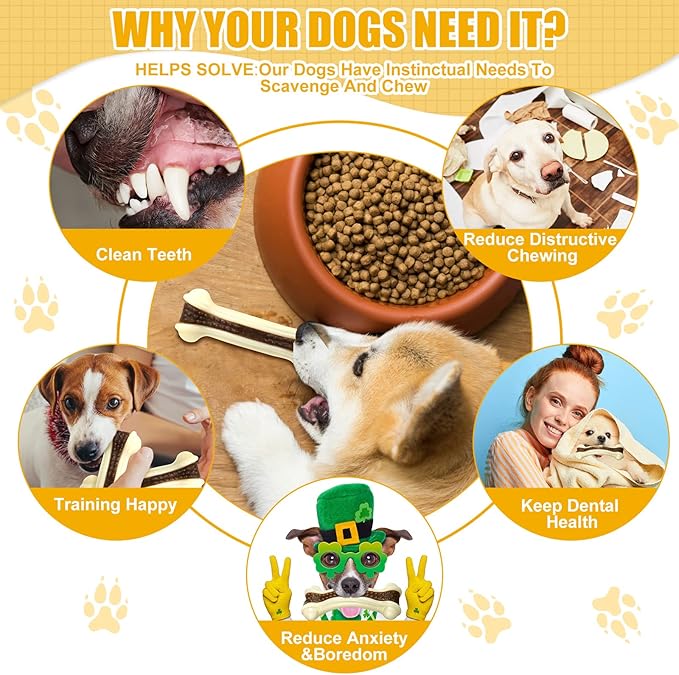 Sosation 3 Pack Chew Toys for Aggressive Chewers, Bone Toys Nylon Beef Flavor Dog Teething Toys for Large/Medium/Small Puppies Breeds(Small, Curved Bone)