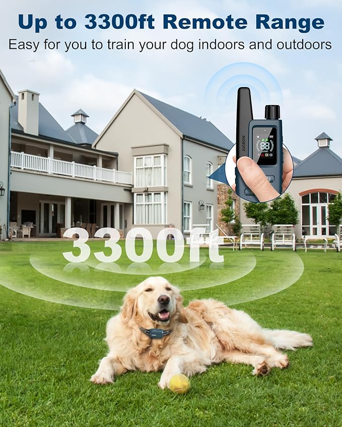 Jugbow - 4200FT Dog Training Collar with Remote IPX8 Waterproof Electric Collar with 4 Training Modes, Security Lock