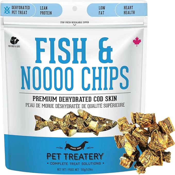 The Granville Island Pet Treatery Dehydrated Cod Skin for Dogs & Cats (5.3 oz, Pack of 1) - Dehydrated Single Ingredient Dog Treats - Natural Dog Treats, Grain Free
