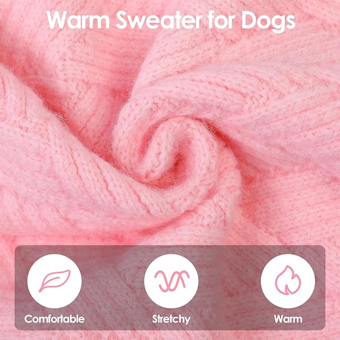 SUNFURA Dog Sweater Large Size Dog, XXL Pet Sweaters for Extra Large Dogs, Doggy Warm Turtleneck Christmas Sweatshirt Cold Weather Knit Pullover for Golden Retriever, Pink XXL