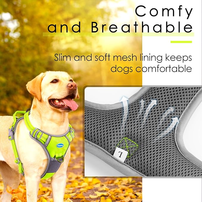 ThinkPet No Pull Harness Breathable Sport Vest with Handle-Dog Harnesses Reflective Adjustable for Medium Large Dogs