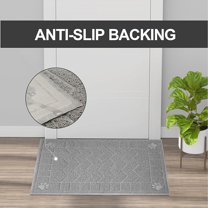 Cat Litter Mat, Litter Trapping Mat Soft on Kitty Paws, 35" x 24" Kitten Litter Box Mat for Cleaner Floors, Waterproof, Easy Clean, Durable Large Size Cat Litter Pad for Kitten.