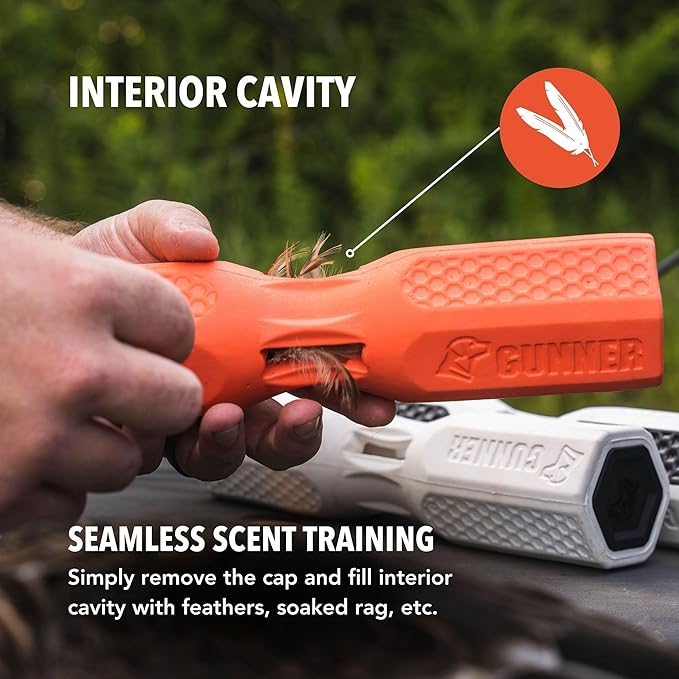 GUNNER Dog Training Bumper - Retriever Training Dummy, Retrieving Dummies for Pets, Bumpers for Water Retrieving with Adjustable Rope, (Orange)