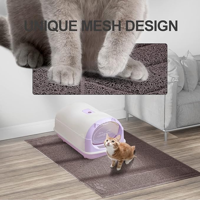 Cat Litter Mat, Litter Trapping Mat Soft on Kitty Paws, 47" x 35" Kitten Litter Box Mat for Cleaner Floors, Waterproof, Easy Clean, Durable XL Large Size Cat Litter Pad for Kitten.
