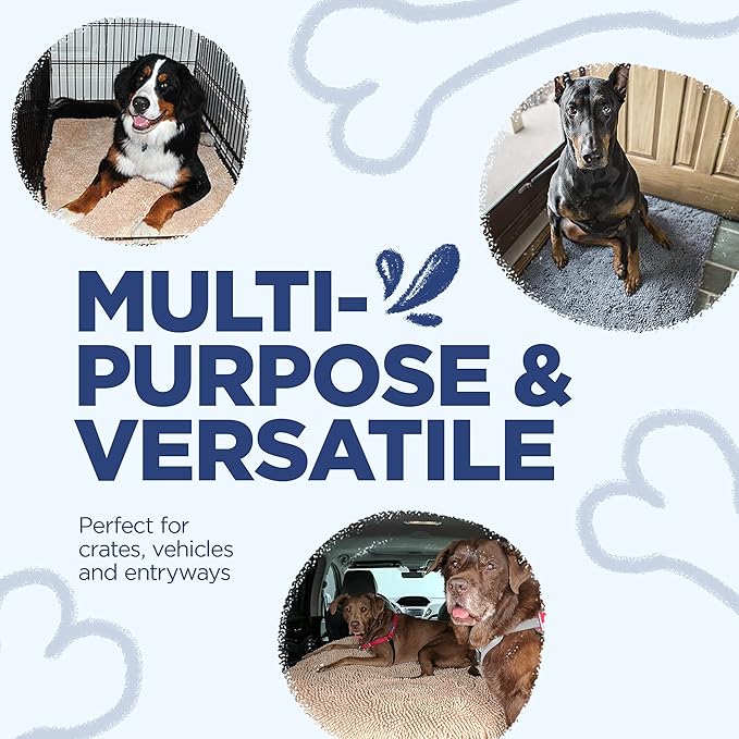 Soggy Doggy Doormat Plain Solid Color Design - Ultra Absorbent Microfiber Chenille Wet Dog Mat for Muddy Paws - Non-Slip and Machine Washable (Navy Blue, Large 26” x 36”)