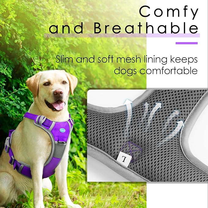 ThinkPet No Pull Harness Breathable Sport Vest with Handle-Dog Harnesses Reflective Adjustable for Medium Large Dogs