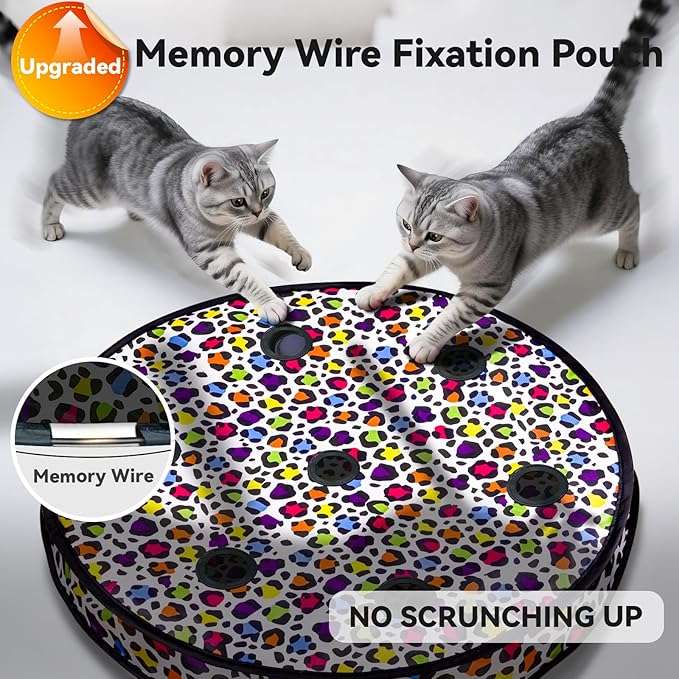 ORSDA Cat Toys for Indoor Cats, Interactive Activated Moving Ball in 7 Holes Mat, Automatic Fast Rolling Ball, Hide and Seek Toys for Adult Cats, Exercise Kicker Mouse Catching Game