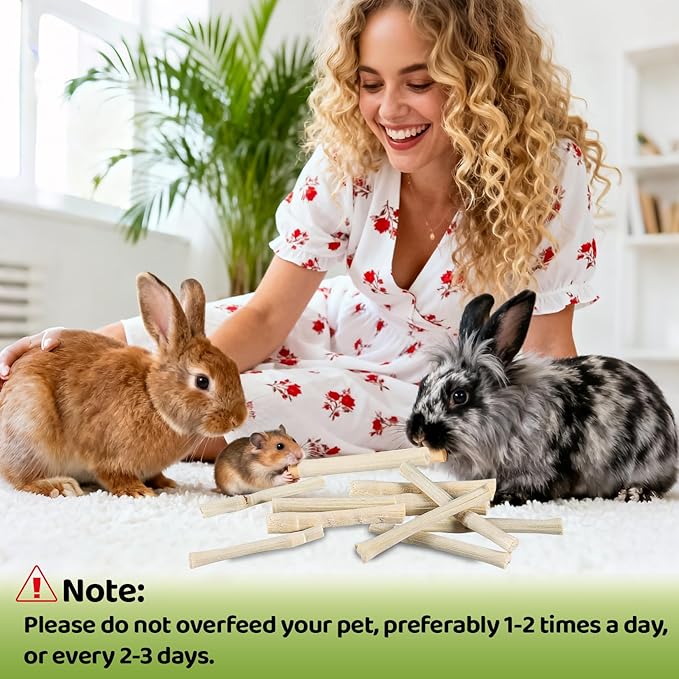 Sukh 240g Sweet Bamboo Chew-Sticks - Natural Rabbit Bamboo Sticks Small Animal Chew Toy Bunny Molar Treats Atural Teeth Grinding Toys for Squirrel Guinea Pigs Chinchilla