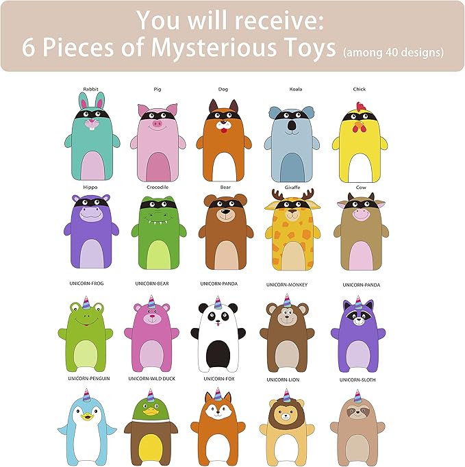 Jalousie 5 Pack Tough Plush Animal Dog Toys Assortment Value Bundle Dog Squeaky Toys Assortment Puppy Pet Mutt Dogs Toy Squeak Toy for Snall Medium Large Breeds (6 Pack Surprise Mix)