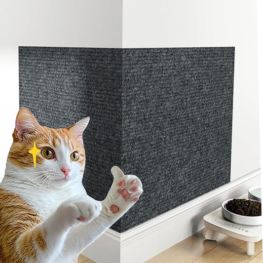 Decotalk 23.6"x78.7"Cat Wall Scratcher Adhesive Cat Scratch Furniture Protector Wall Scratching Pad for Indoor Cats DIY Climbing Scratcher Couch Protector Cats Scratching Mat Pad for Couch Corner