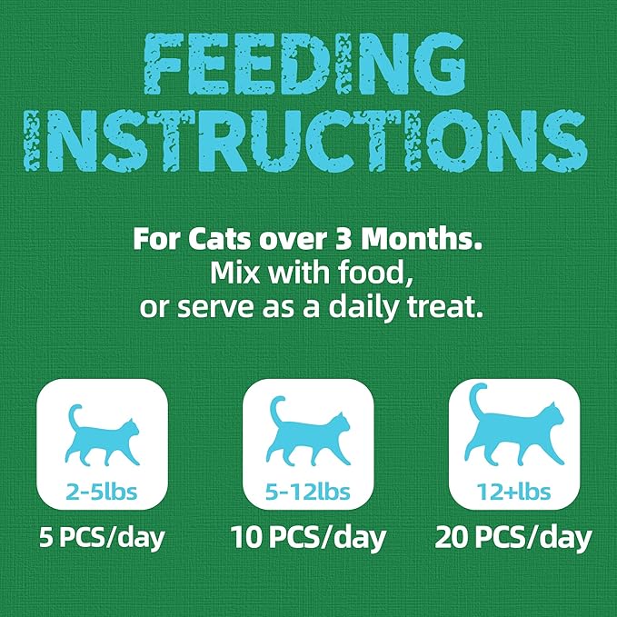 Just Try 16 OZ Kale & Spinach Cat Treats for Indoor Cats, Gluten Free, Low-Calorie Healthy Cat Snacks, Plant-Based Fiber-Rich Natural Chicken Flavor Training Treats