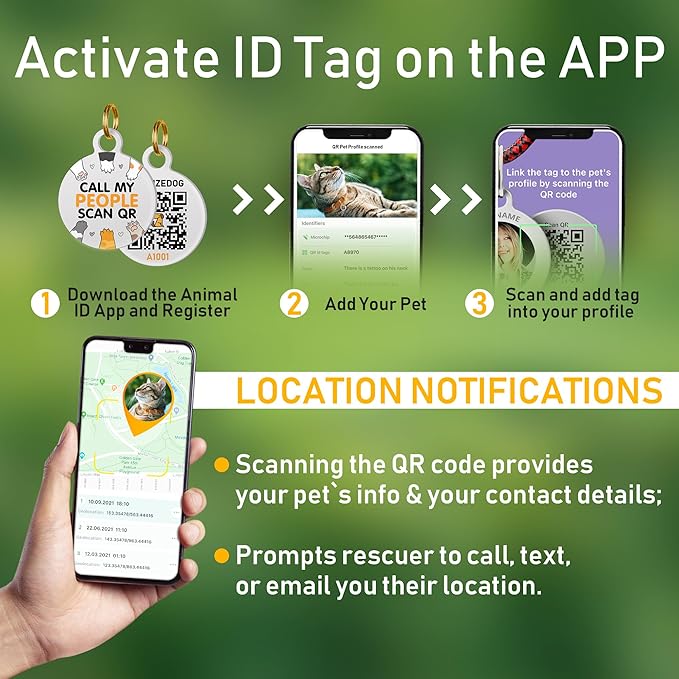 BRONZEDOG Leather Cat Collar with Removable Bells Non Breakaway Kitten QR Tag for Girl Boy (9" - 12" Cats/Mini Dogs, White & Silver)