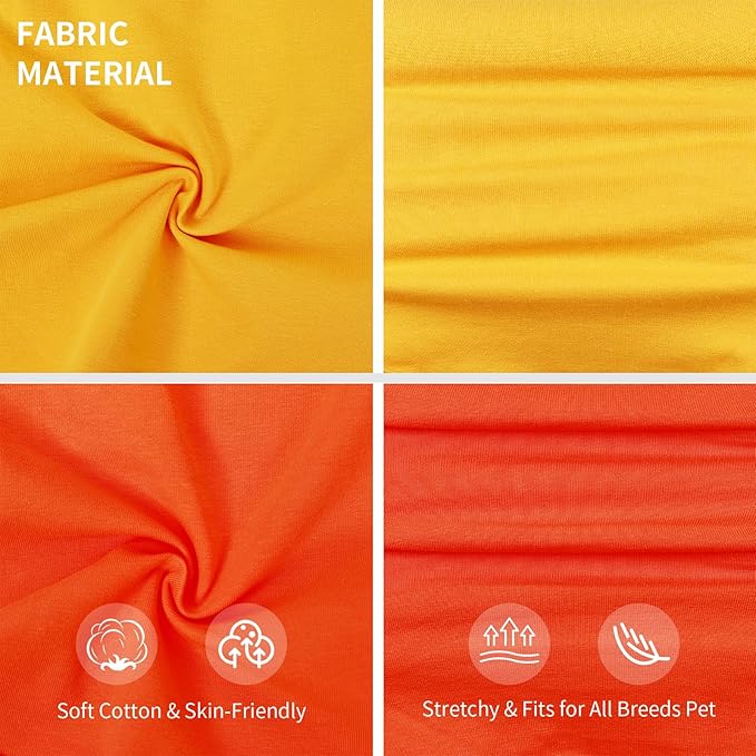 Koneseve Dog Shirts Breathable Cotton Dog Clothes Stretchy T-Shirt for Small Medium Large Dogs Cat Shirt Soft Puppy Outfit Kitten Apparel Pet Pullover Tee Blank Sweatshirt 2-Pack Yellow & Orange 3XL