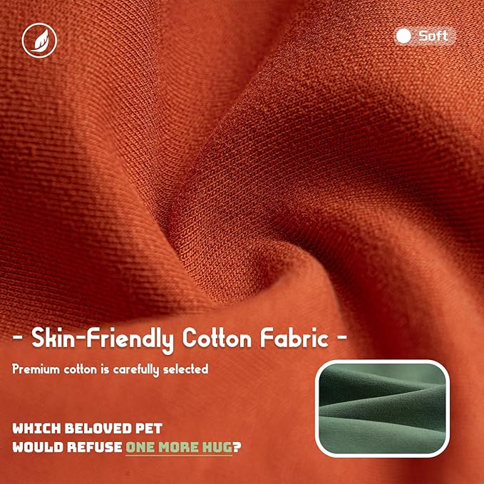 Koneseve Dog Shirt Soft Cotton Stretchy Clothes for Medium Large Dogs 2-Pack Rust & Mist Green 5XL