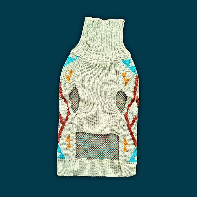 Cozy Acrylic Dog Sweater for Outdoor Adventures—Breathable & Insulating Knit—Classic Fit—Backpacking Gear for Dogs—Dog Hiking Gear—Dog Camping Gear (Large, Indigenous)