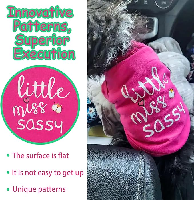 Paiaite Dog Clothes Fashionable Sleeveless Pet Vest: 'Little Miss Sassy' Printed Cotton Dog Shirt, Ideal for Small, Medium, and Large Breeds, Ensuring Comfort and Breathability Blue XXL