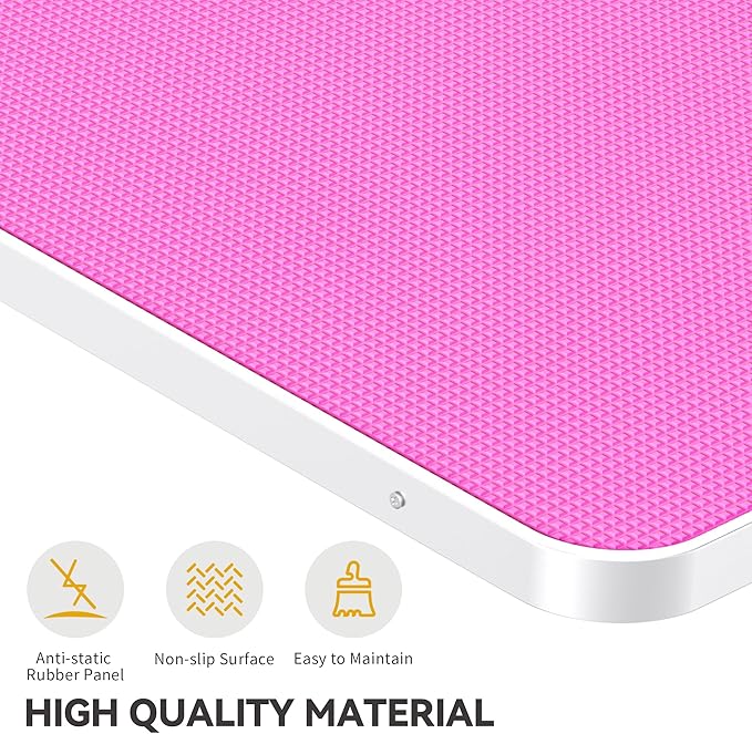DWVO 36'' Dog Grooming Table, Foldable Pet Grooming Table with Adjustable Arm, Loop, and Mesh Tray, Non-Slip Portable Dog Bathing Station, Pink