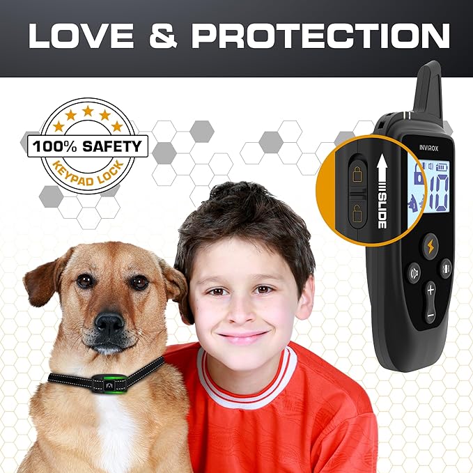 INVIROX Dog Training Collar for Large Dog X2 [2026 Edition] 123 Levels Dog E Collars 1100yd Range, 100% Waterproof, Rechargeable Electric Collars for Medium Dogs, E Collar for Large Dogs