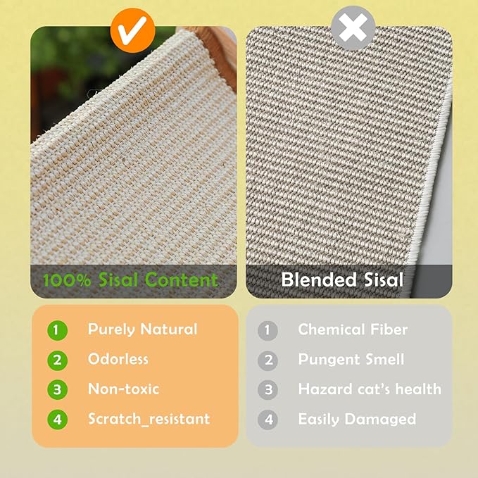 Sisal Cat Scratcher Bed for Indoor Small Medium Large Cat Hammock Lounge Scratching Post Board Wooden Perch Furniture